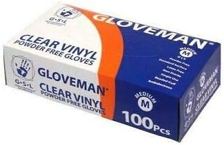 Clear Vinyl Gloves Box of 100 Medium – Powder Free, Latex Free