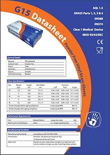 Clear Vinyl Gloves Box of 100 Medium – Powder Free, Latex Free