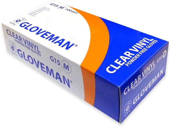Clear Vinyl Gloves Box of 100 Medium – Powder Free, Latex Free