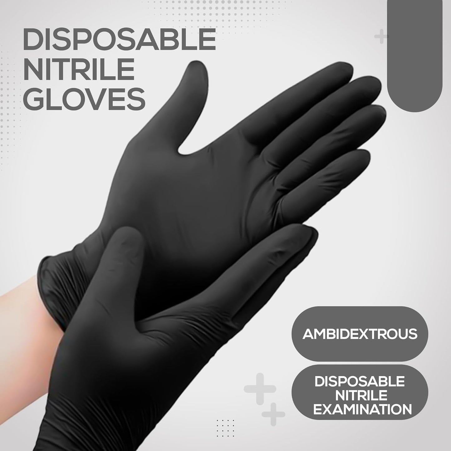 Black Nitrile Gloves Pack of 100 – Latex-Free, Powder Free, Puncture-Resistant
