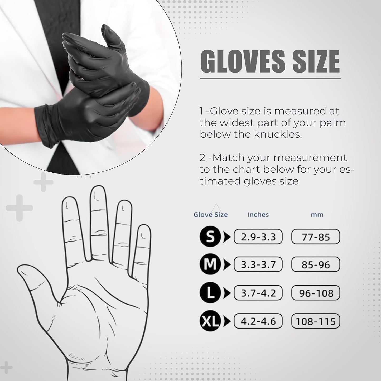 Black Nitrile Gloves Pack of 100 – Latex-Free, Powder Free, Puncture-Resistant