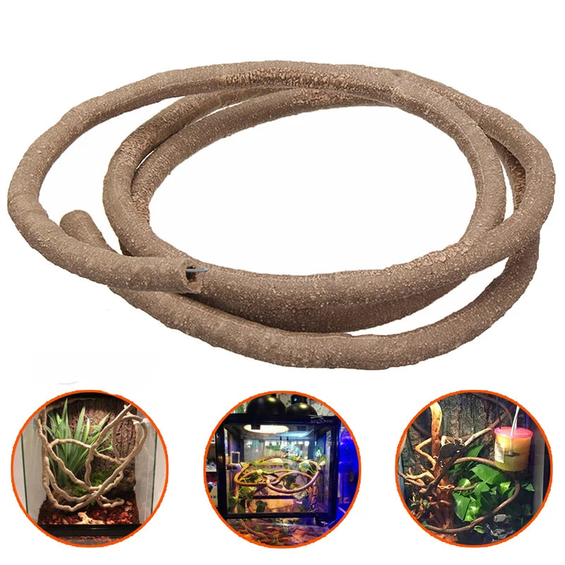 150CM Large Flexible Vines | Bendable Jungle Climber Habitat Decor for Reptiles & Terrariums
