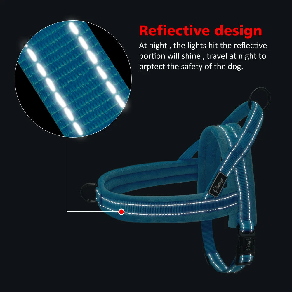 No Pull Dog Harness | Reflective Nylon Vest for Large, Medium & Small Dogs | Padded Strap for Comfort