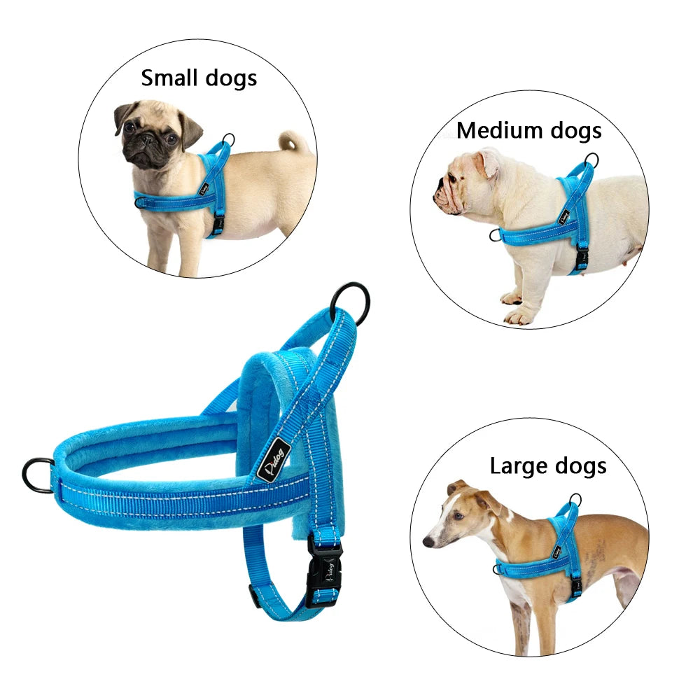 No Pull Dog Harness | Reflective Nylon Vest for Large, Medium & Small Dogs | Padded Strap for Comfort