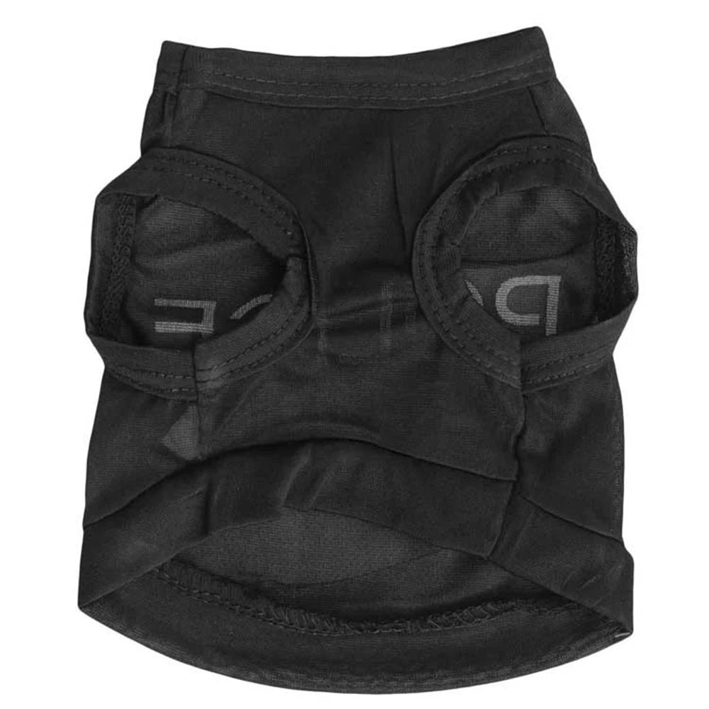 Police Suit Cosplay Dog Clothes Black Elastic Vest Puppy T-Shirt