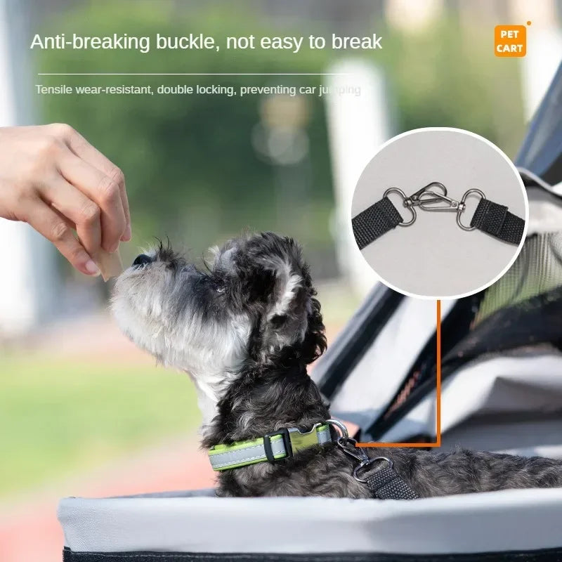 Foldable 4-Wheel Pet Stroller | Lightweight Dog Travel Jogger with Storage Basket | Perfect for Small Dogs & Cats