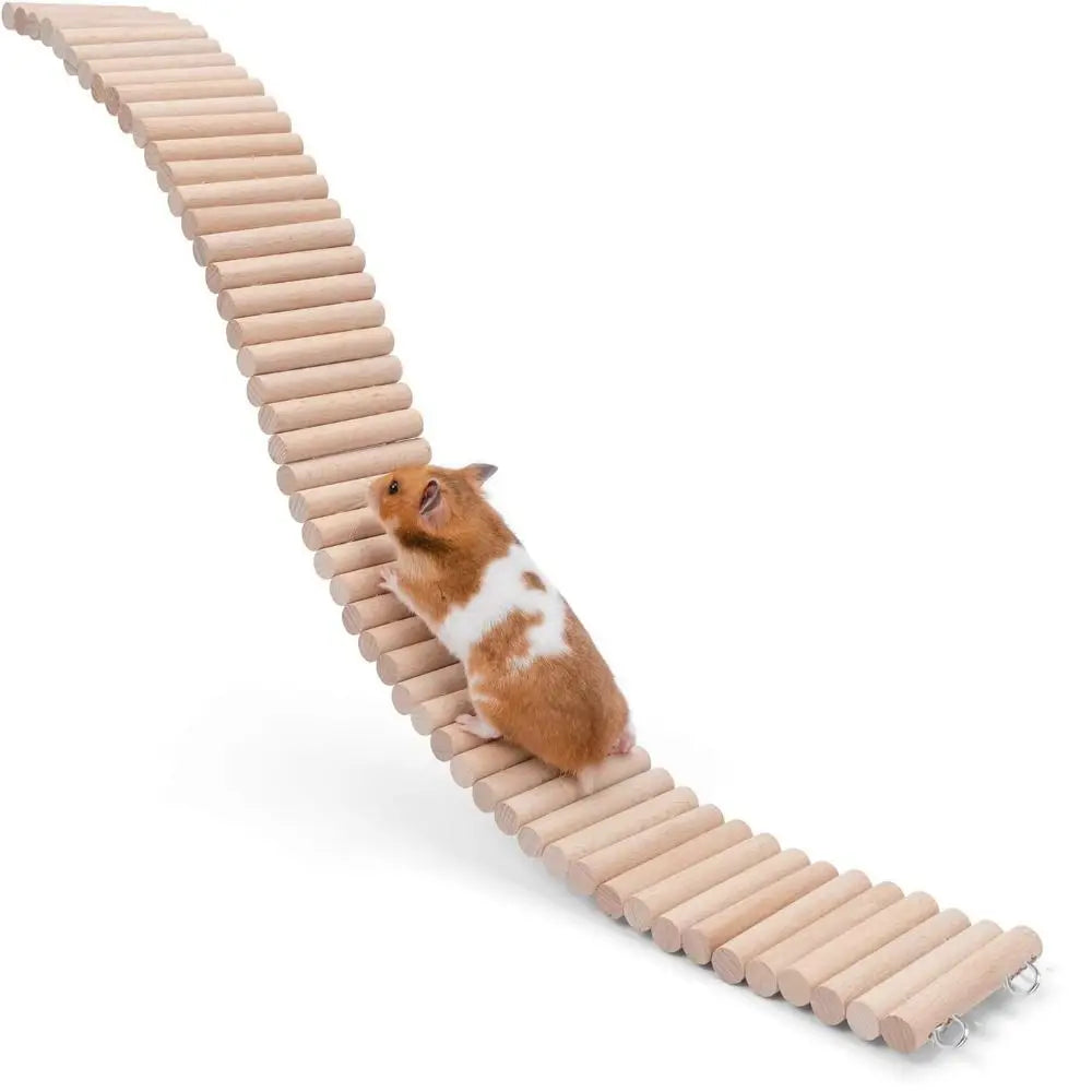 Bendable Hamster Climbing Ladder | Multifunctional Wooden Habitat Toy for Easy Installation & Cage Decoration