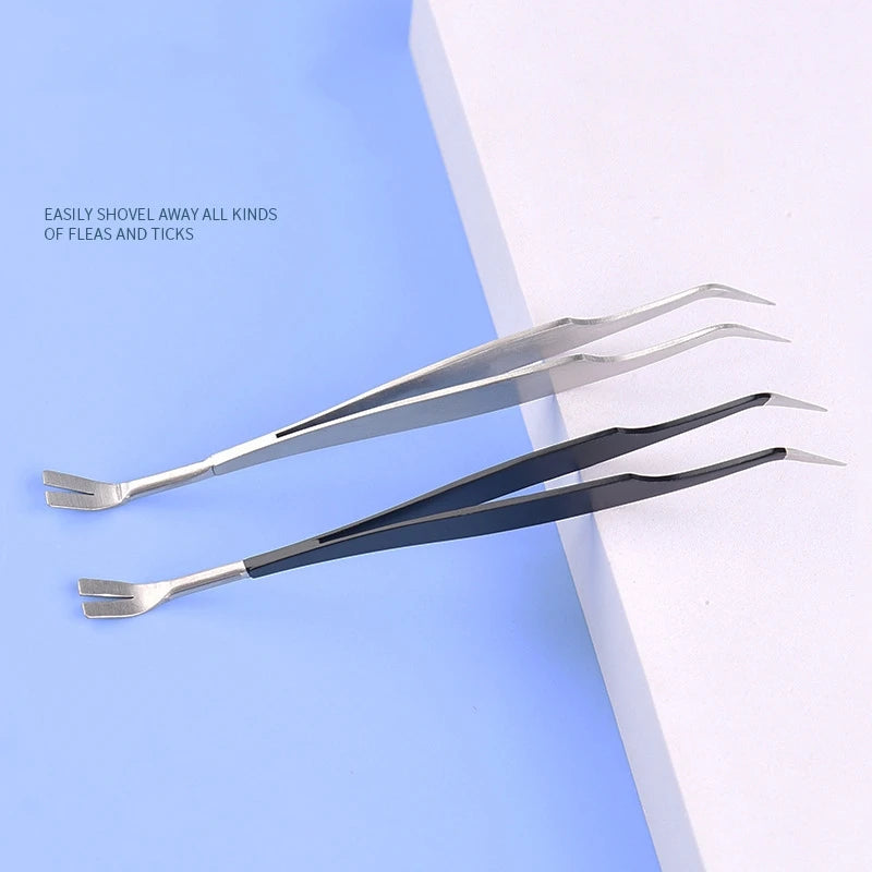 2 In 1 Tick Remover Tool | Professional Tweezers for Flea and Tick Removal for Humans & Pets
