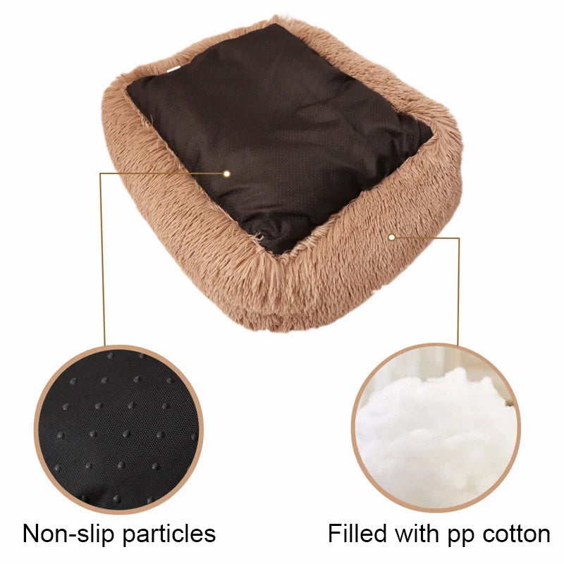 Rectangle Plush Dog Bed Winter Warm Mat Small Medium Big Pet