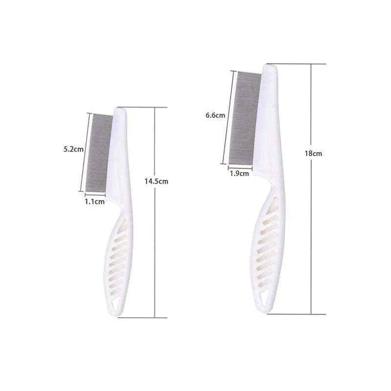 Stainless Steel Flea Comb for Dogs and Cats | Portable Hair Removal Brush with Dense Teeth