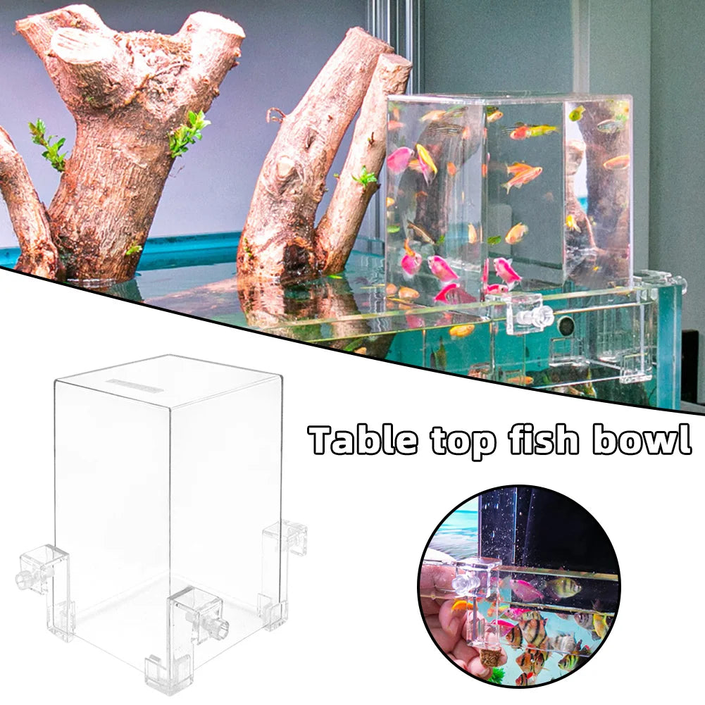Clear Aerial Aquarium Extender | Negative Pressure Fish Tank with Ecological Landscaping Decoration