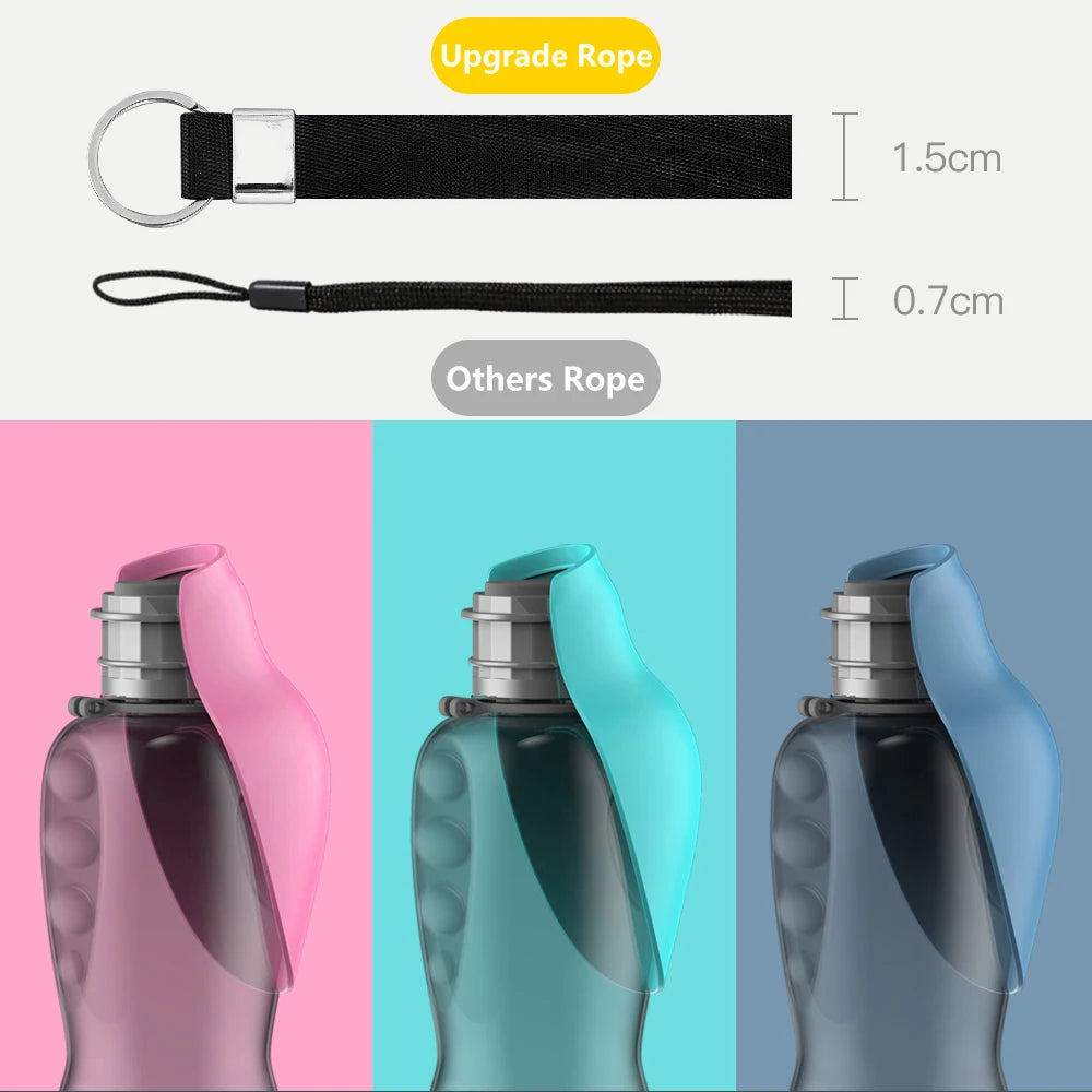 800ml Portable Dog Water Bottle | Travel Drinking Bowl for Small to Large Dogs