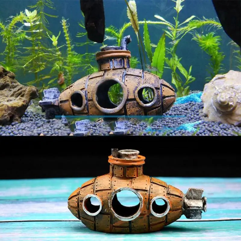 Resin Submarine Ornaments | Fish & Shrimp Shelter Cave for Aquarium Landscaping Accessories