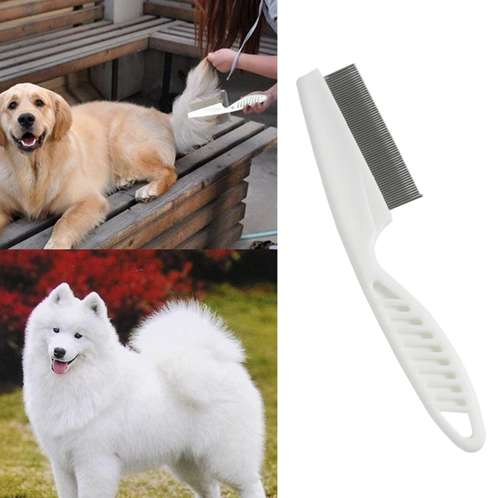 Stainless Steel Flea Comb for Dogs and Cats | Comfort Grooming Tool for Pet Hair Removal
