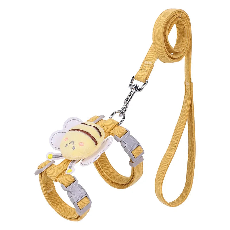 Cute Bee Adjustable Cat Harness & Leash | Safe Collar for Small Dogs and Cats