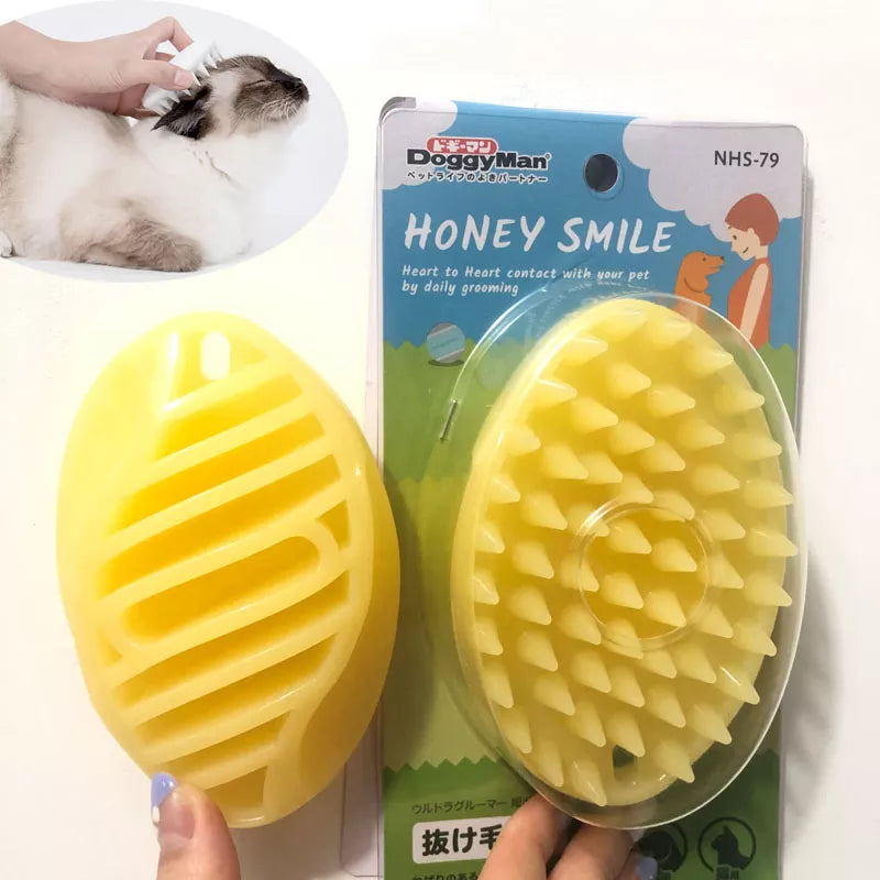 Pet Massage Brush Combs for Dogs and Cats | Soft Silicone Bristles for Gentle Hair Removal and Cleaning