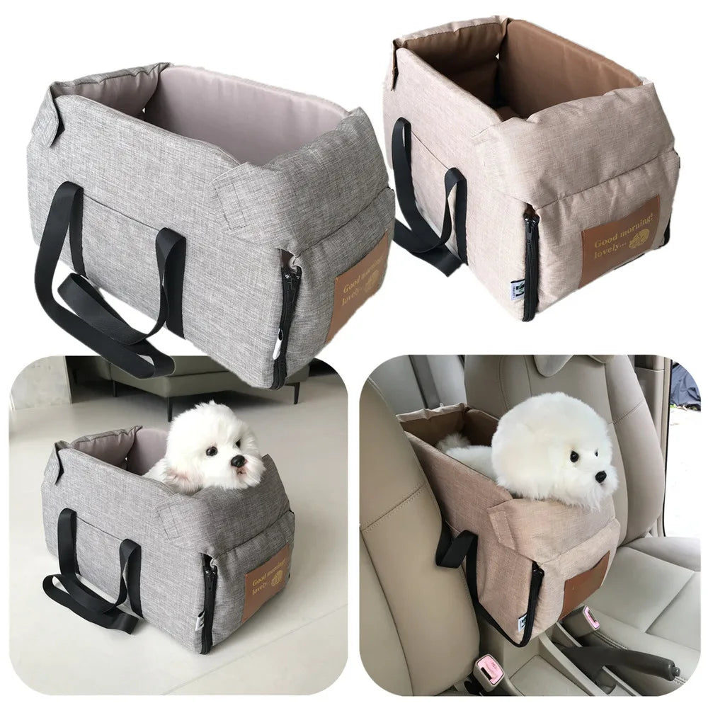 Portable Dog Car Seat Bed | Safe Travel Carrier for Small Dogs & Cats | Lightweight and Foldable