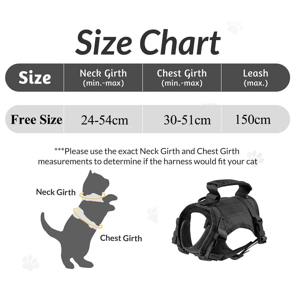 Escape Proof Tactical Cat Harness | Adjustable Vest with Control Handle