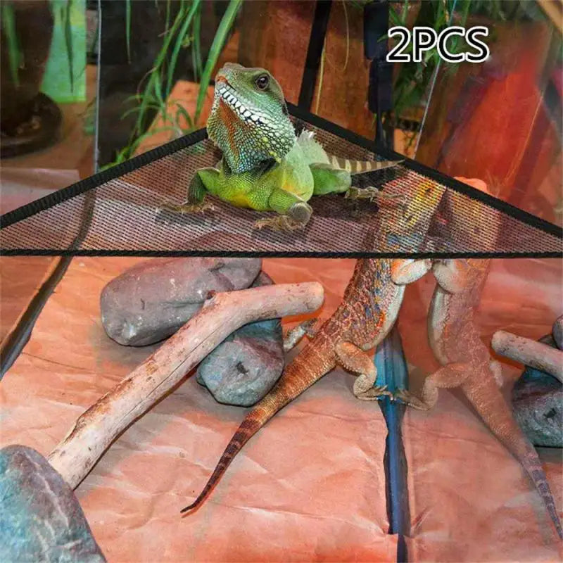 2 Pack Bearded Dragon Hammock | Lizard Lounger Ladder Hanging Bed Accessories for Reptile Habitat