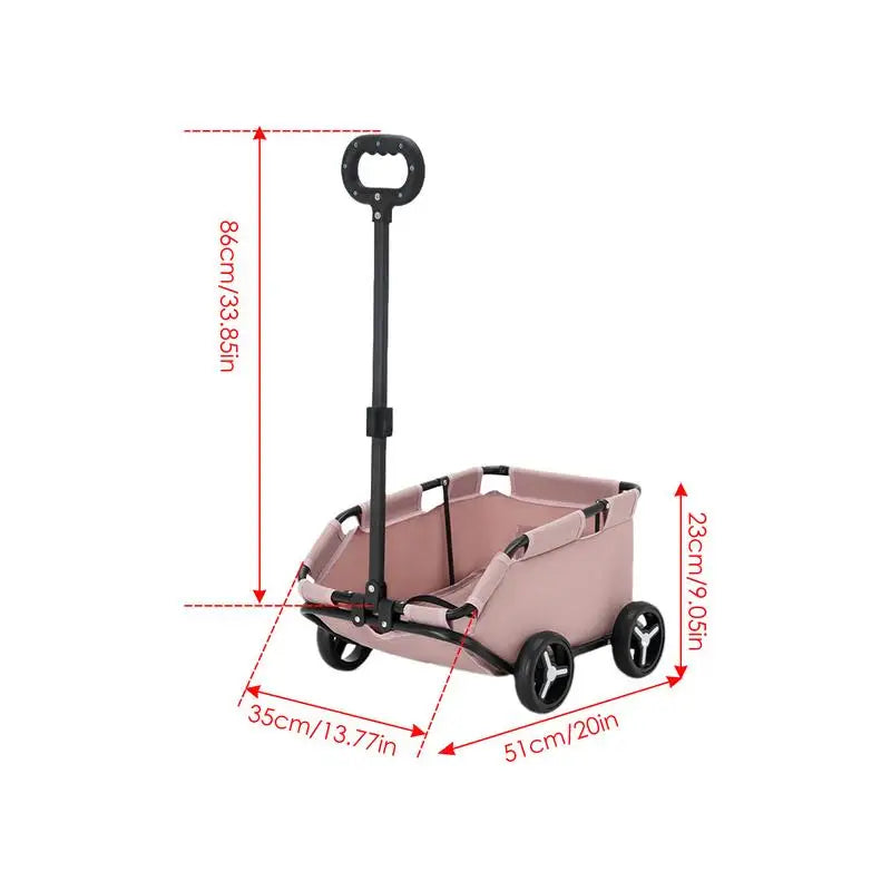Lightweight Folding Pet Stroller | 4-Wheel Trolley for Dogs & Cats | Perfect for Travel & Shopping