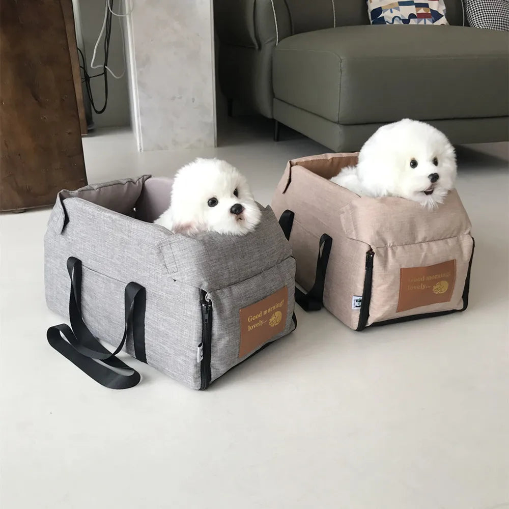 Portable Dog Car Seat Bed | Safe Travel Carrier for Small Dogs & Cats | Lightweight and Foldable