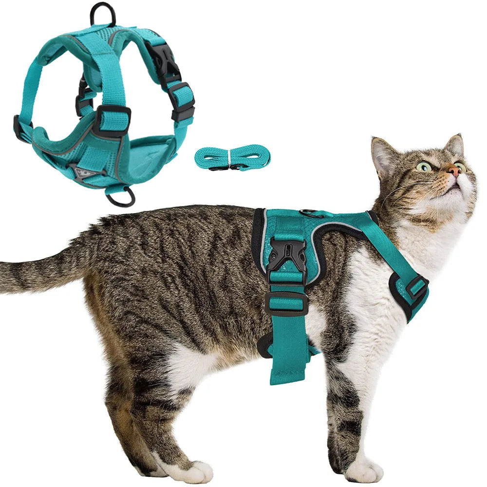 Escape Proof Breathable Dog Cat Harness with Leash | Reflective Design for Easy Control