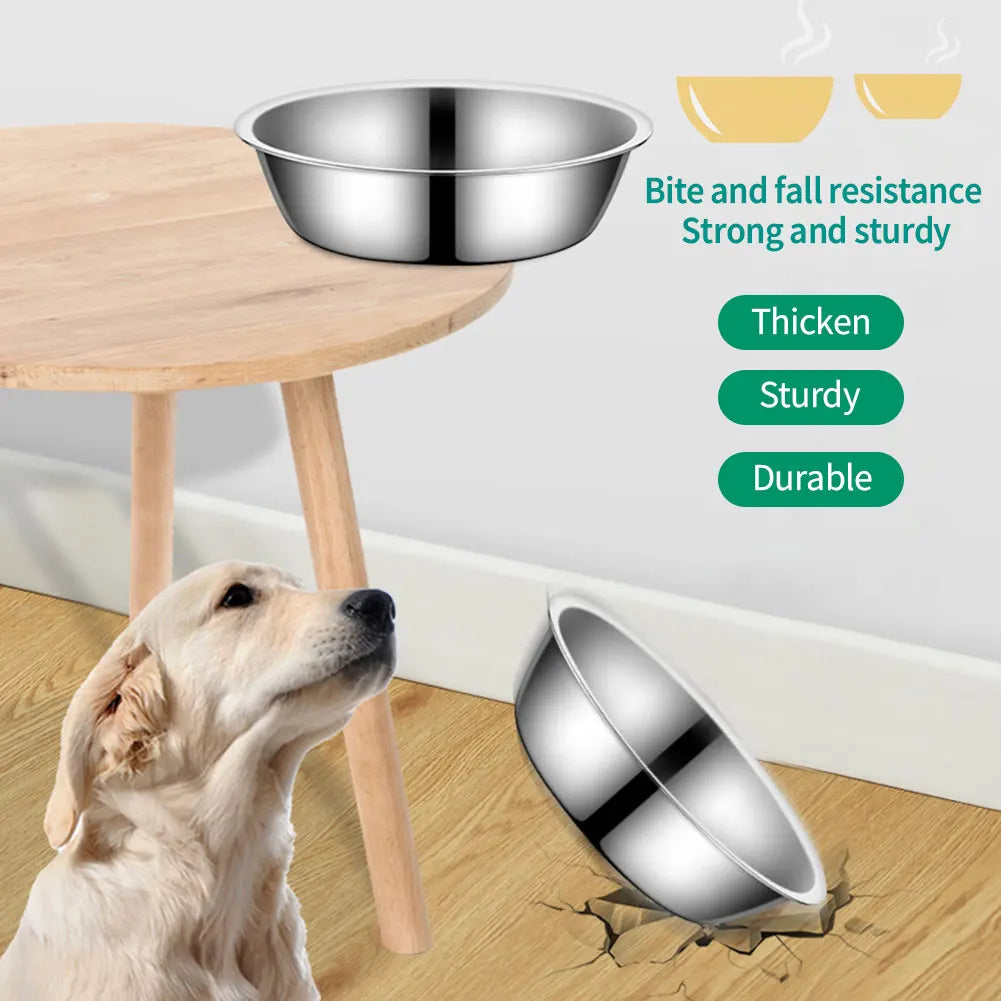 Large Capacity Stainless Steel Dog & Cat Bowl | Durable Metal Feeder for Food and Water