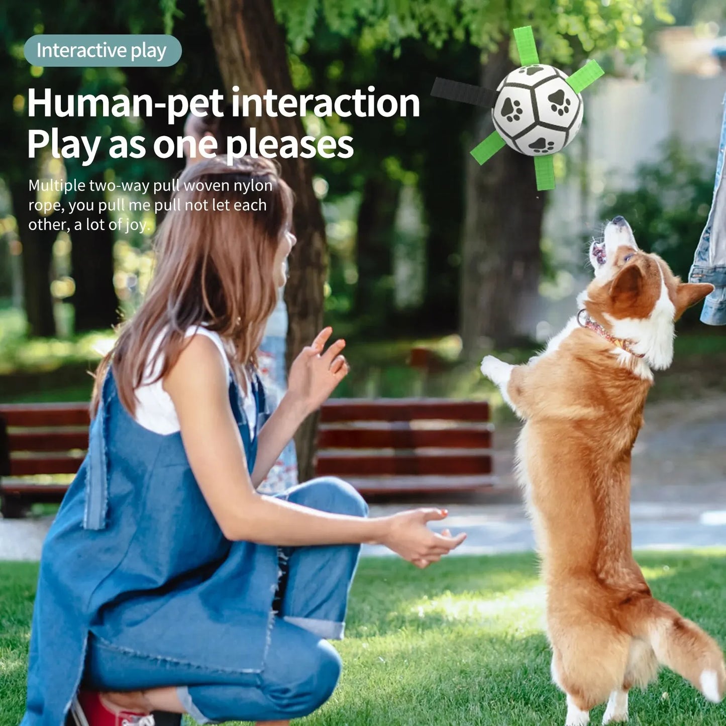 Interactive Dog Toy Football | Bite-Resistant Training Ball for Dogs - Perfect for Pulling and Fetching