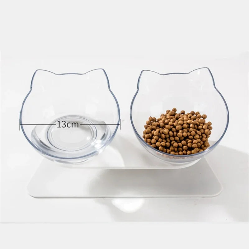 Non-Slip Double Cat and Dog Bowl with Stand | Pet Feeding Station for Food and Water