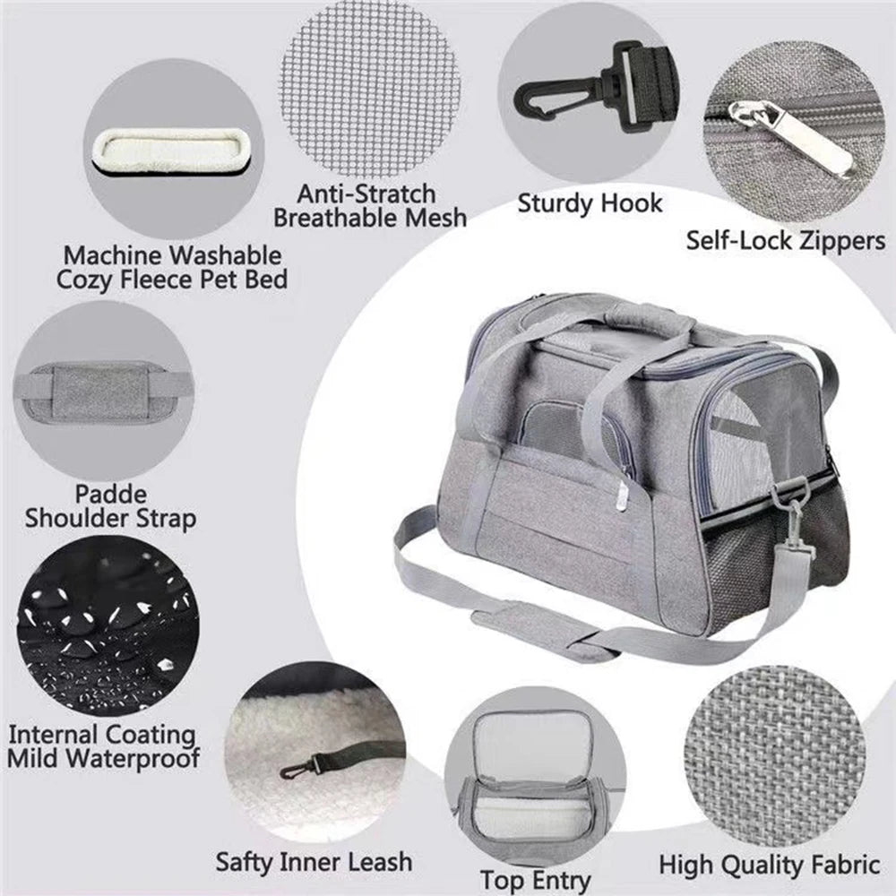 Portable Breathable Pet Carrier Bag for Cats & Dogs | Ideal Outgoing Travel Storage