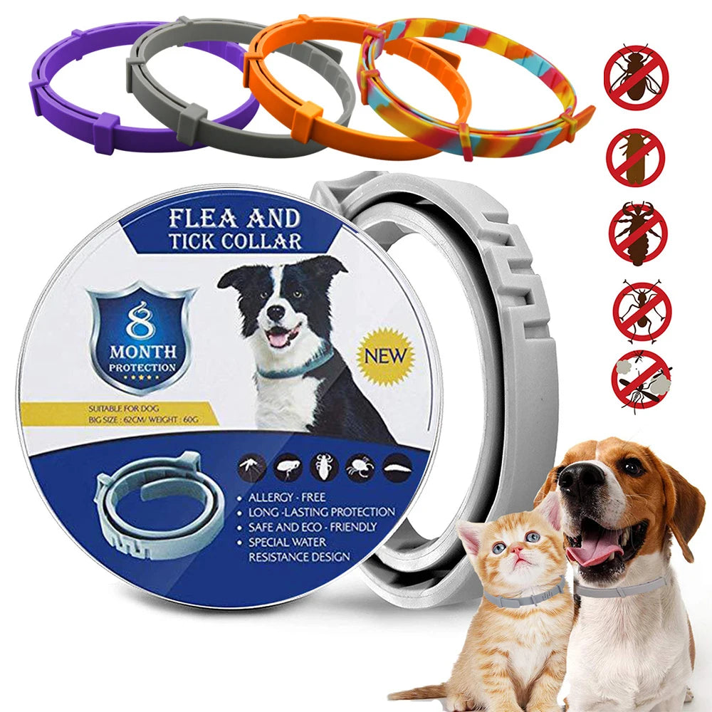 8-Month Protection Flea & Tick Collar | Adjustable Silicone Cat Necklace for Insect Prevention