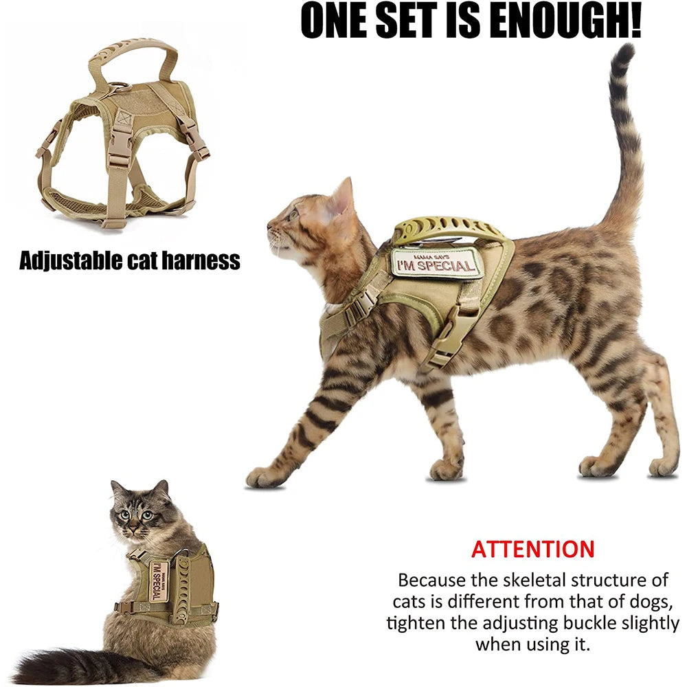 Escape Proof Tactical Cat Harness | Adjustable Vest with Control Handle