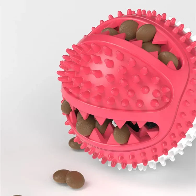 Suction Cord Leaky Pet Toy Ball | TPR Teething Vent Ball for Dogs - Indestructible Vocal Toy for Big & Small Dogs