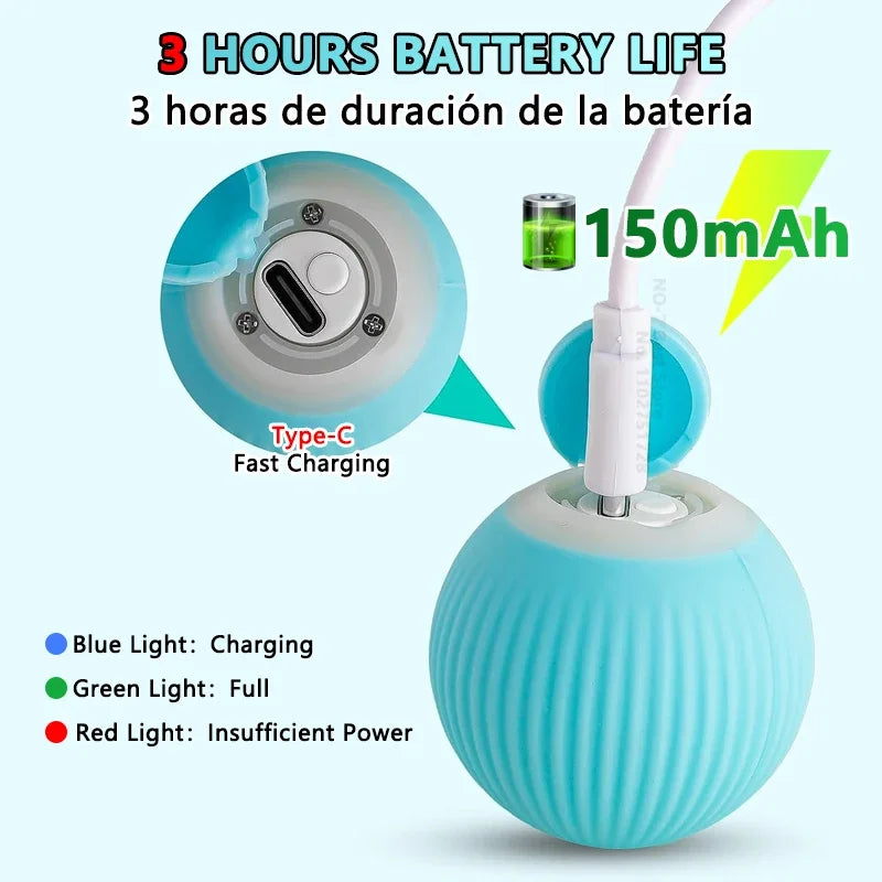 TOUA LED Electric Cat Ball | Automatic Rolling Smart Dog Toy for Interactive Training - Perfect for Cats and Kittens
