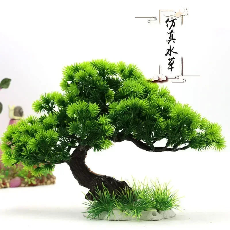 Aquarium Simulation Plants | Plastic Water Plants, Flowers, Trees & Rocks for Fish Tank Landscaping