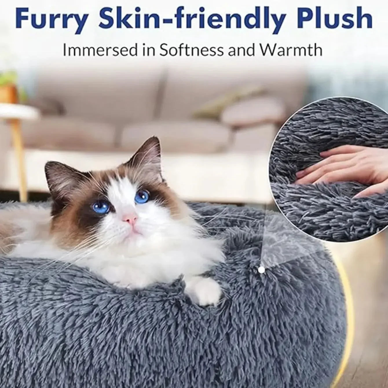 Round Pet Bed for Large Dog Bed Super Soft
