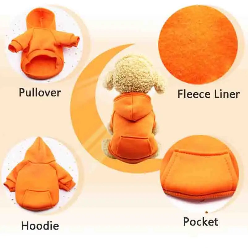 Dog Winter Hooded Sweatshirt for Small and Medium Dog