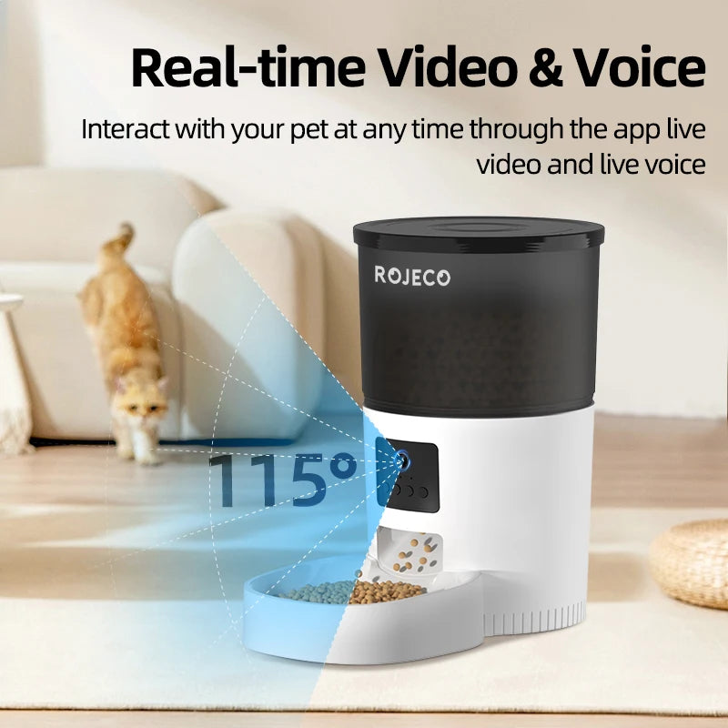 Automatic Cat Feeder with Camera | Video Dispenser & Smart Voice Recorder for Cats & Dogs