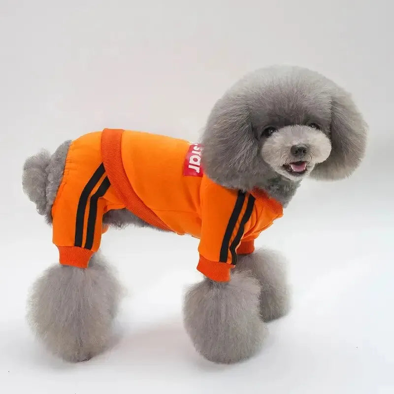 Winter Warm Pet Apparel Jumpsuit, Printed Clothes Sweater