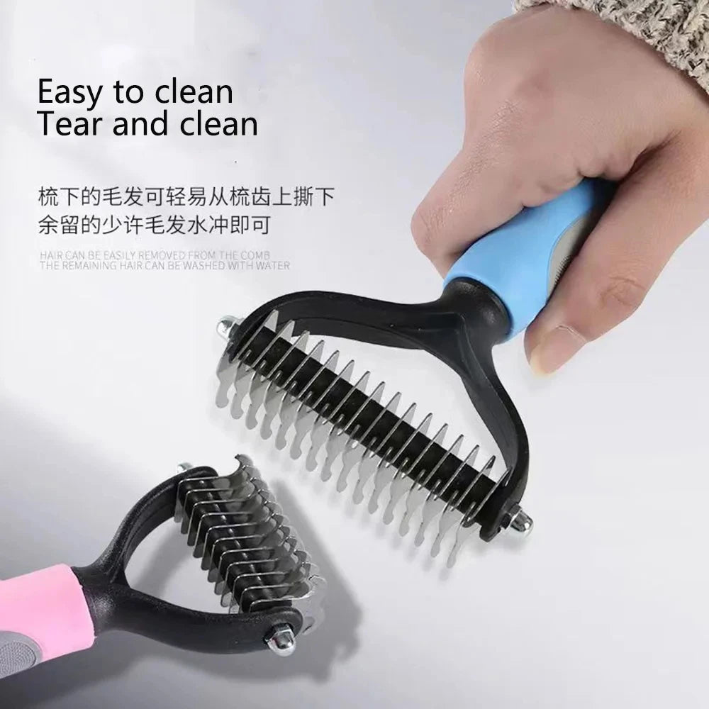 Professional Pet Deshedding Brush | Dog & Cat Hair Remover