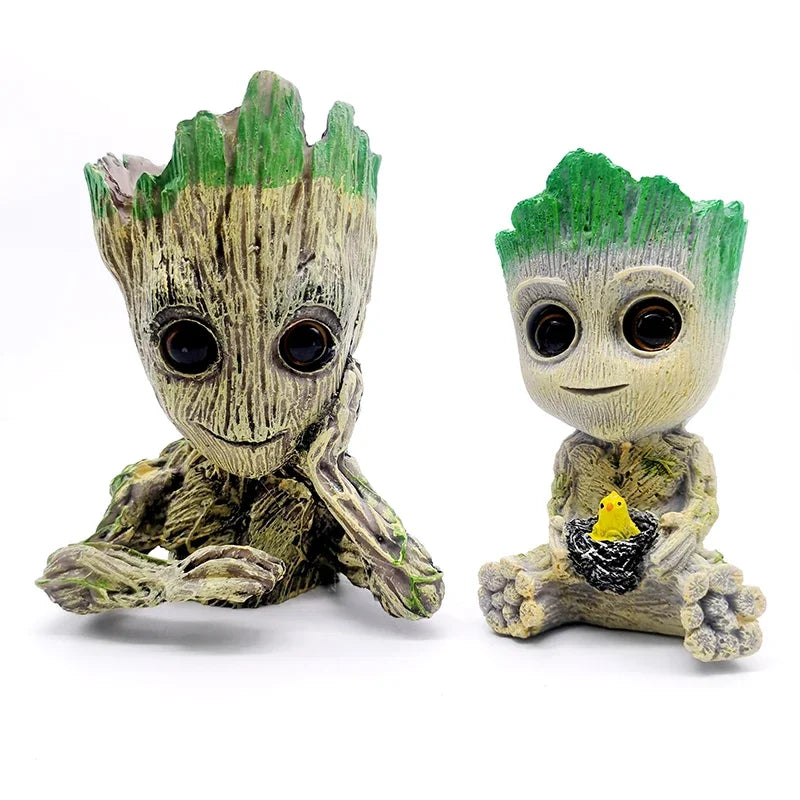 Cute Tree Man Figurine | Aquarium Decoration with Air Bubble Driftwood Statue & Fish Tank Shelter