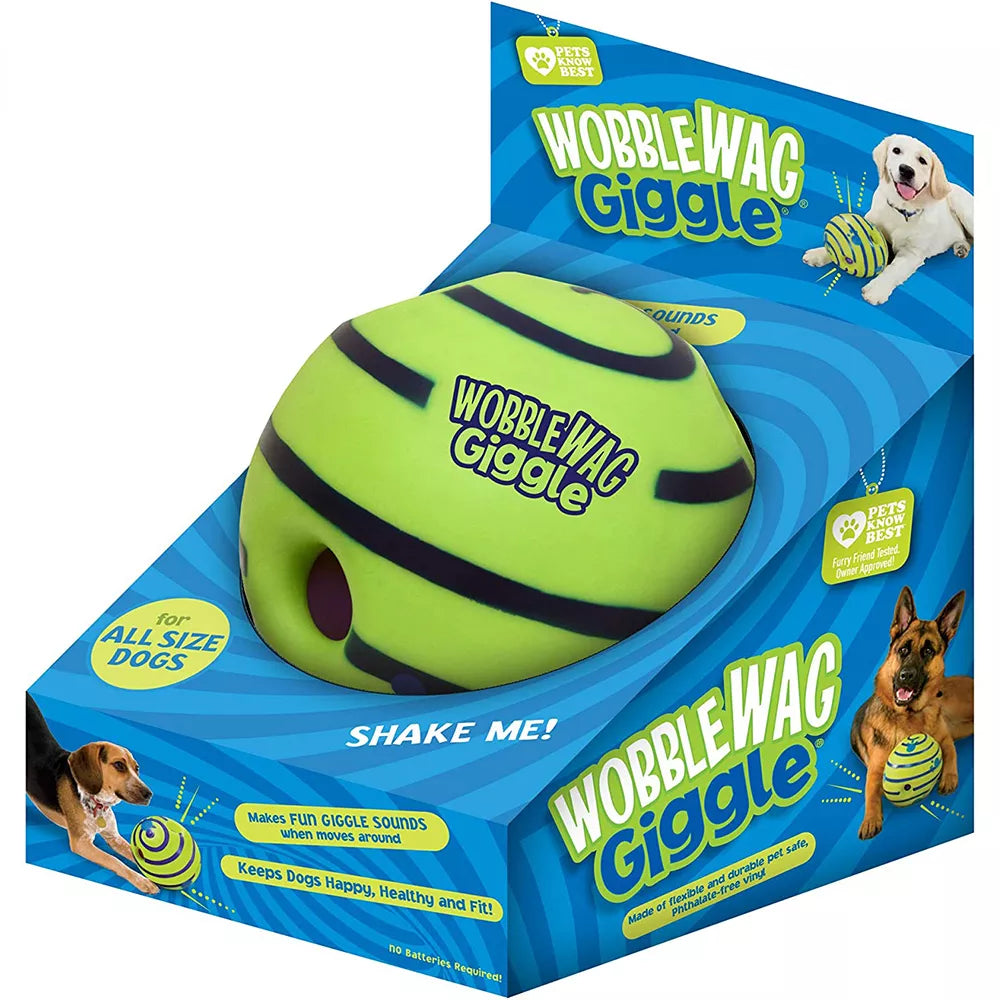 Wobble Wag Giggle Glow Ball | Interactive Dog Toy with Fun Giggle Sounds for Rolling & Shaking