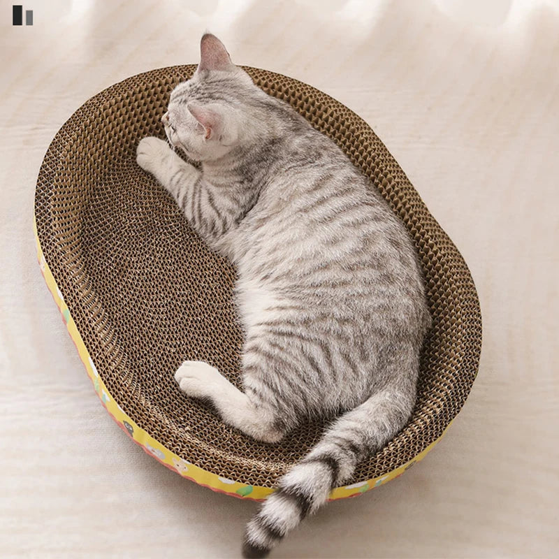 Oval Cat Nest with Scratch Board | Durable Pet Toy & Cozy Sleeping Spot