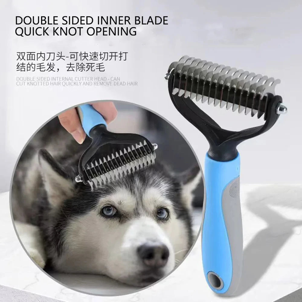 Professional Pet Deshedding Brush | Dog & Cat Hair Remover