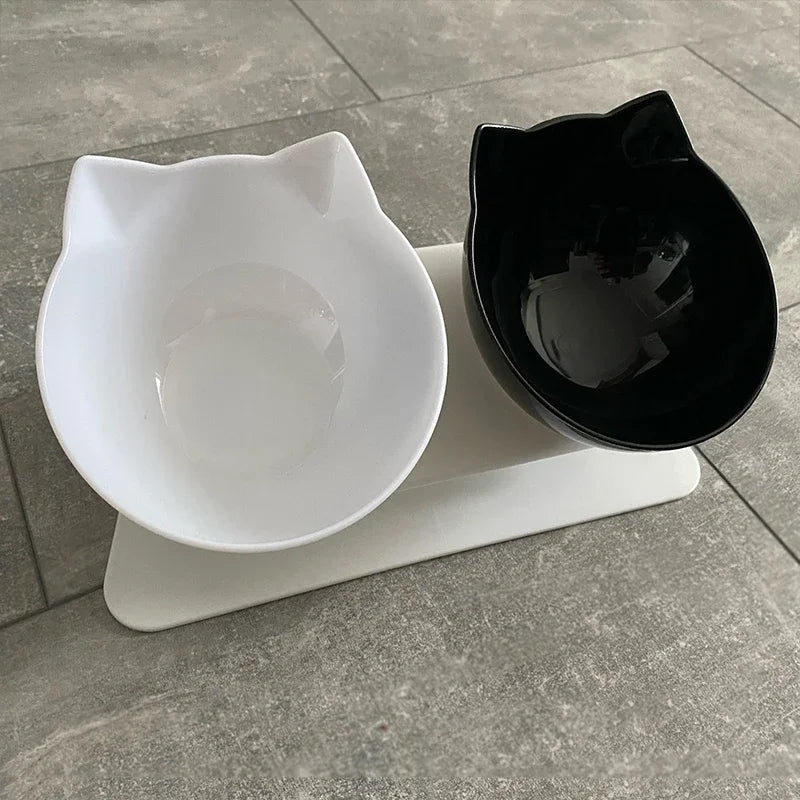 Non-Slip Double Cat and Dog Bowl with Stand | Pet Feeding Station for Food and Water