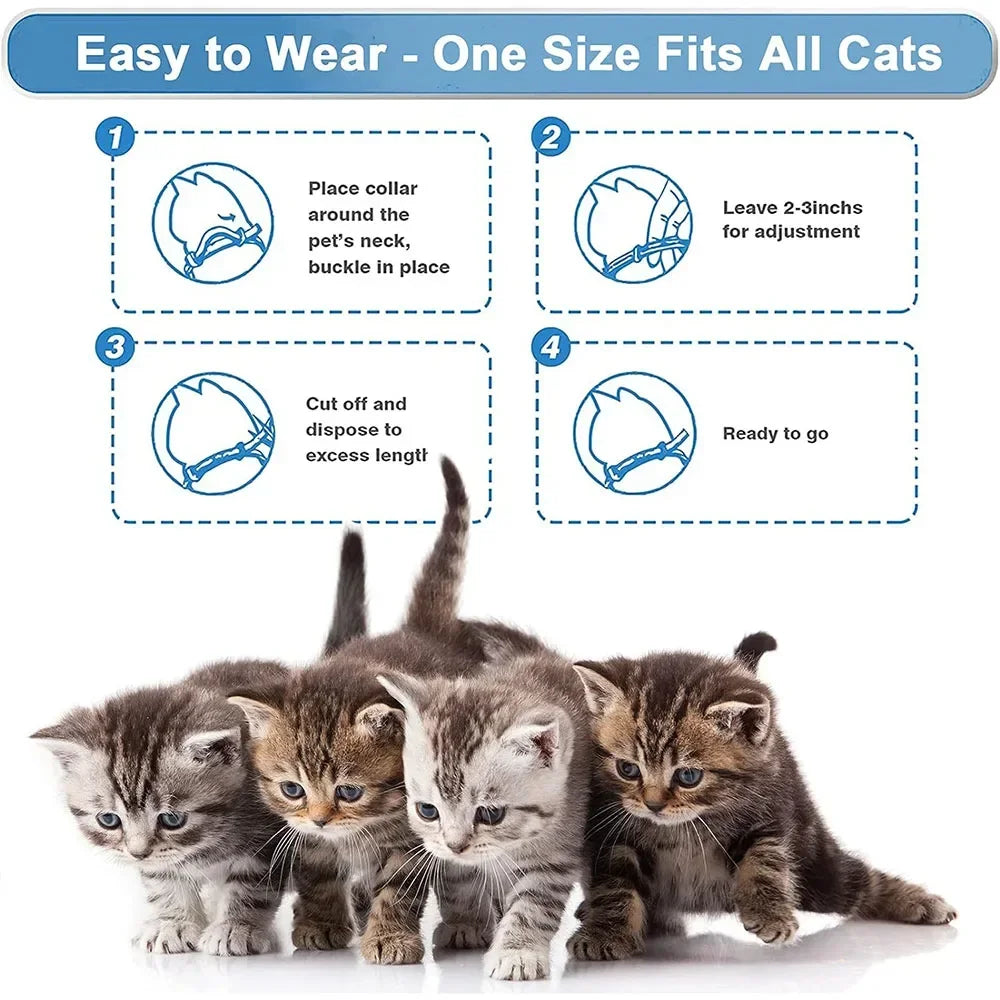 Adjustable Calming Collar for Cats and Dogs | 38/70cm Anxiety Reduction Pheromone Collar - Safe and Natural
