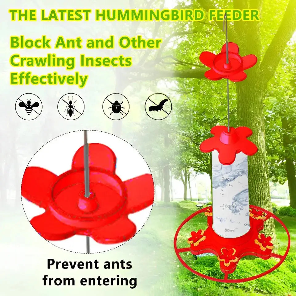 Hummingbird Drinker Feeder | Outdoor Hanging Bird Feeder, Easy to Clean & Ant Proof for Yard Garden Decoration