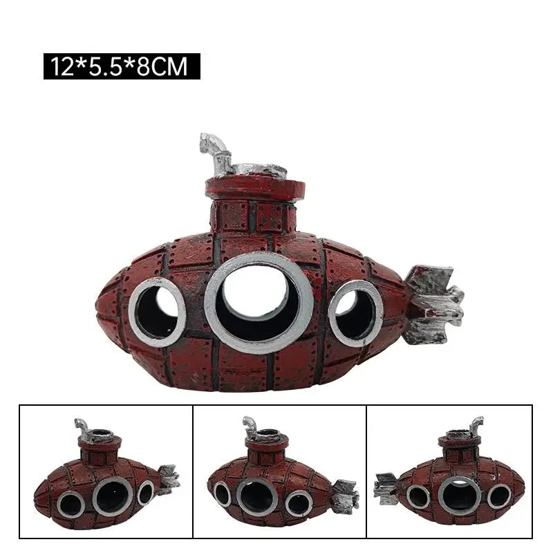 Resin Submarine Ornaments | Fish & Shrimp Shelter Cave for Aquarium Landscaping Accessories