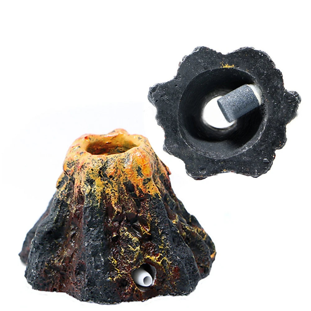 Volcano Shape Aquarium Decor | Air Bubble Stone Oxygen Pump Fish Tank Ornament