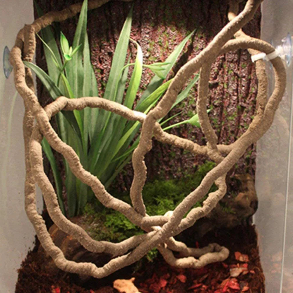 Artificial Flexible Reptile Vines | Bendable Rattan Branches for Chameleons & Lizards Habitat Decoration
